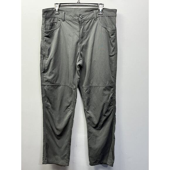 Eddie Bauer Cargo Pants Mens 36x32 Gray Canvas Cotton Flat Front Outdoors Pocket - Picture 1 of 8
